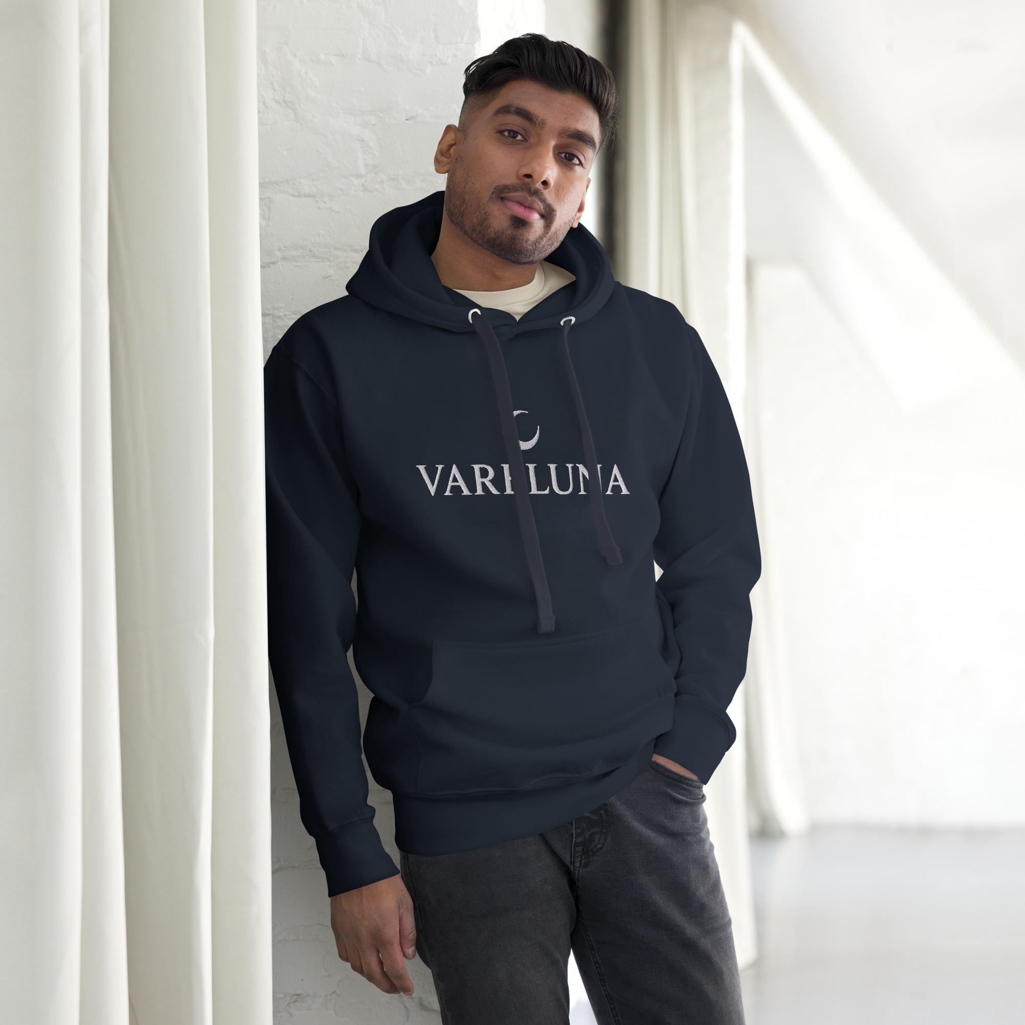Varéluna: Signature Crest™ – Unisex Hoodie – White - Image 4