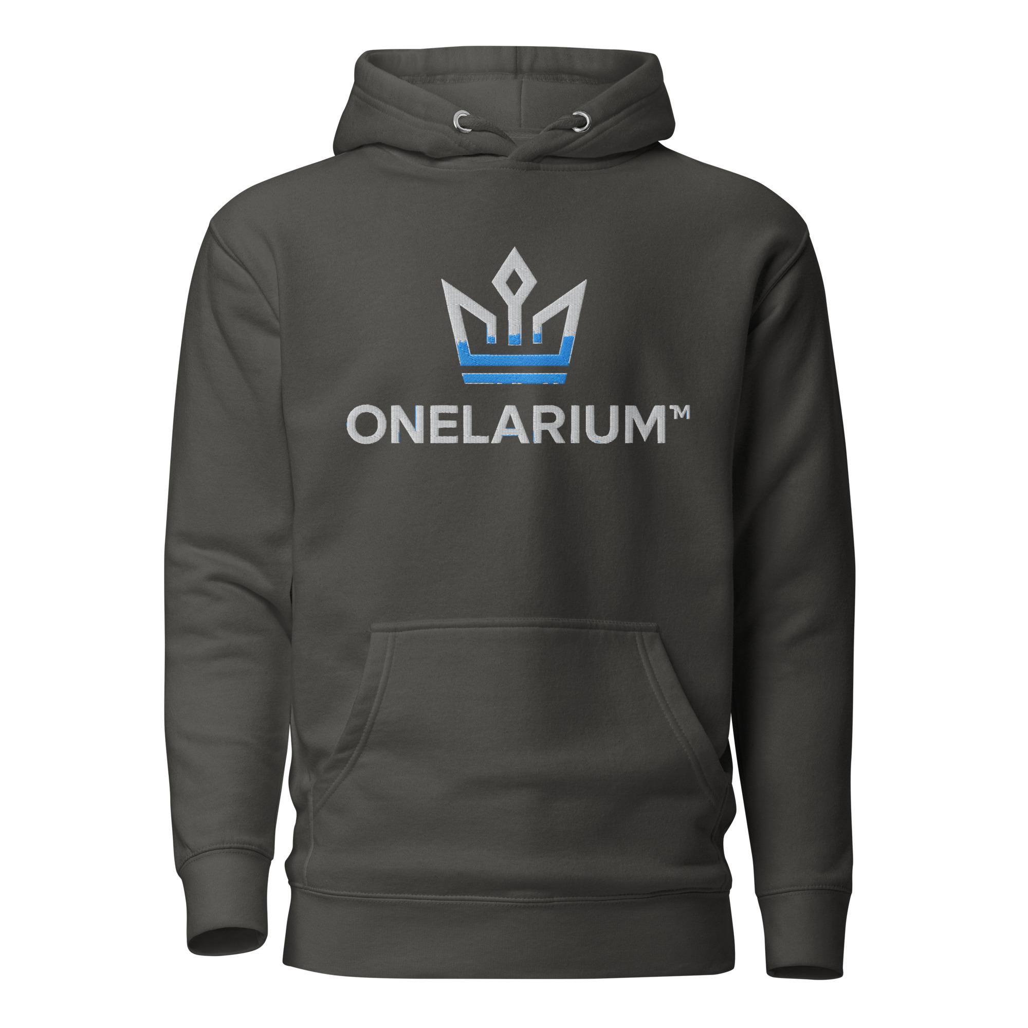 Onelarium: Design 01 – Unisex Hoodie – White & Aqua - Image 9