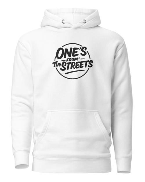 One's From The Streets: Design 02 – Unisex Hoodie – Black