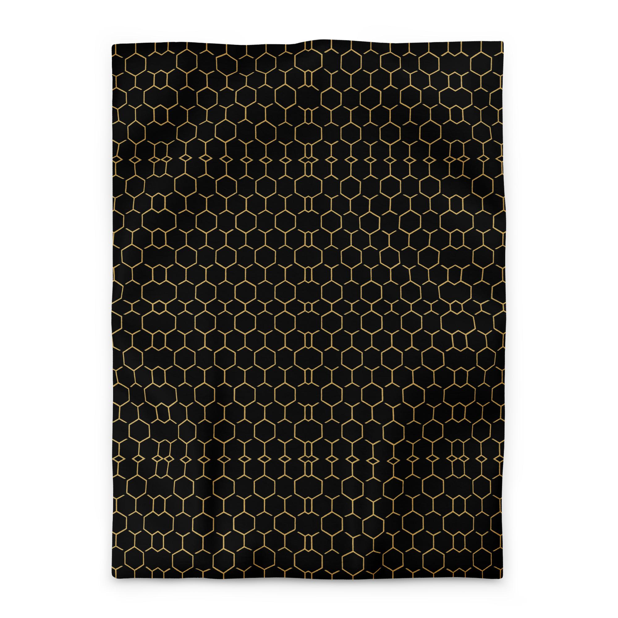 TALISHÉN: Steel Spine Hex Pattern – Duvet cover – Black & Gold - Image 4