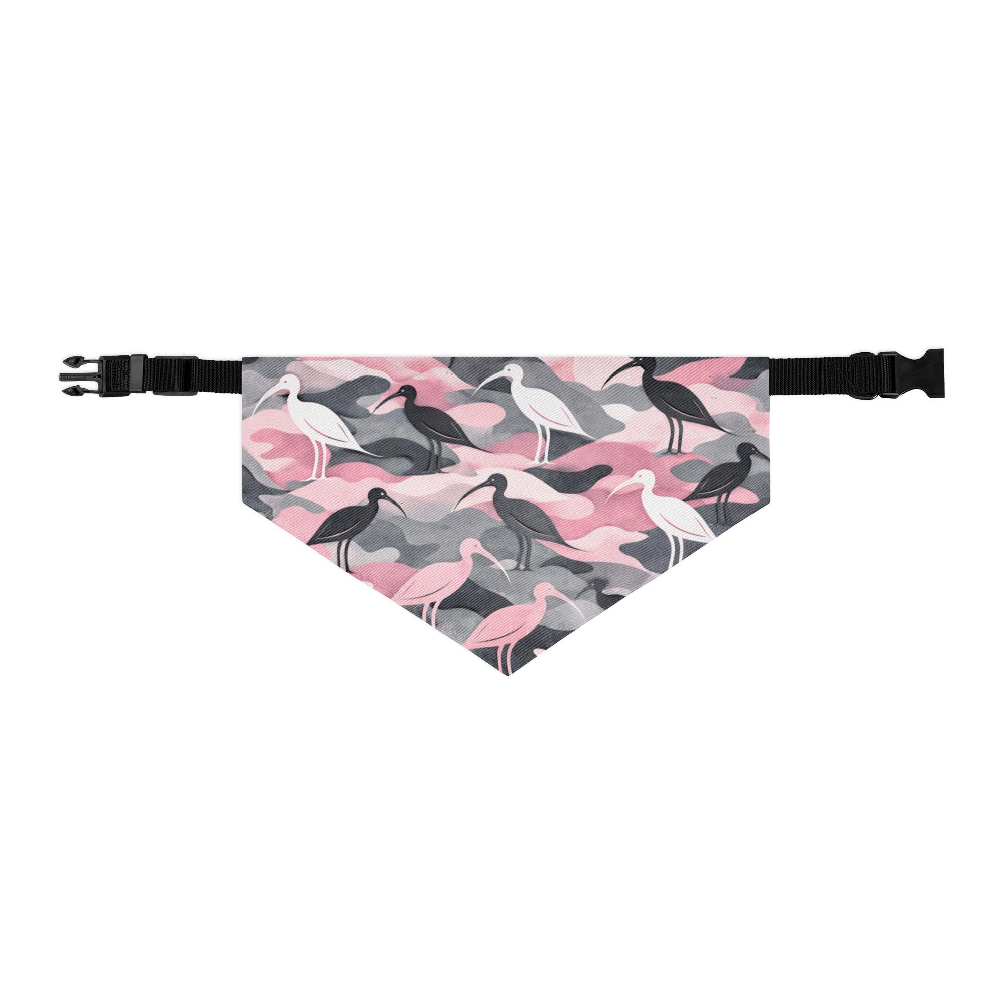 Modern Camouflage Ibis – Pet bandana collar – Pink, Gray & White