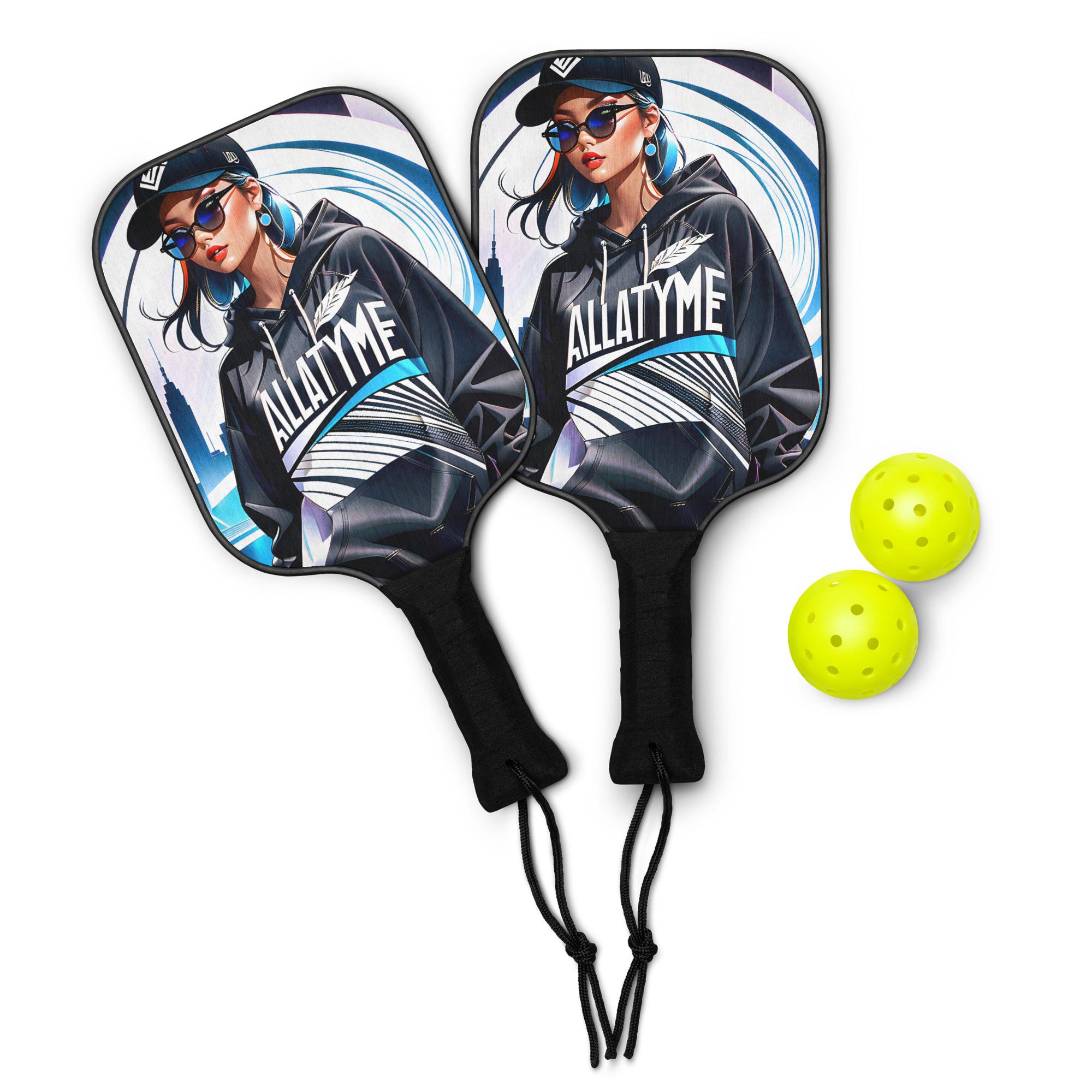 Allatyme: Hooded Woman – Pickleball paddle set - Image 2