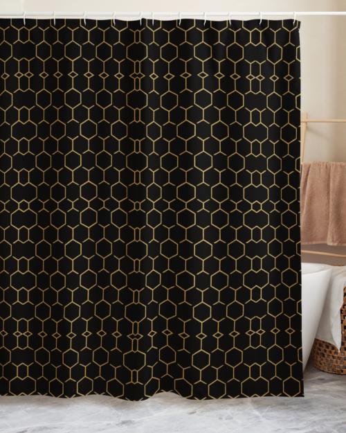 TALISHÉN: Steel Spine Hex Pattern – Shower curtain