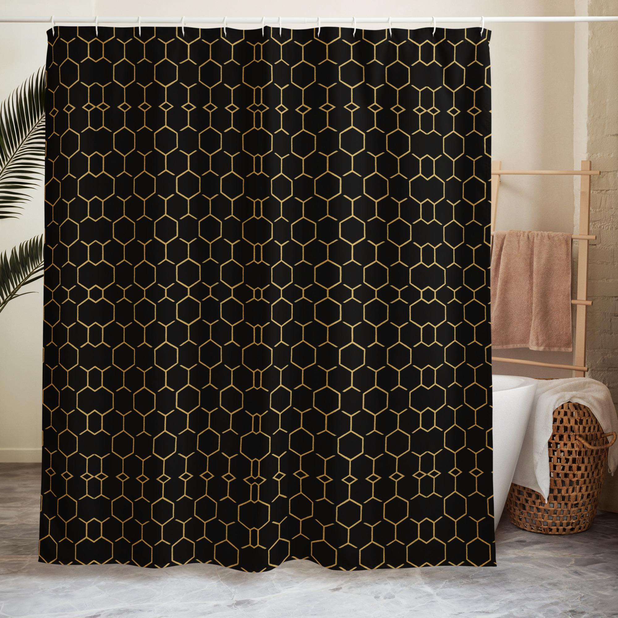 TALISHÉN: Steel Spine Hex Pattern – Shower curtain