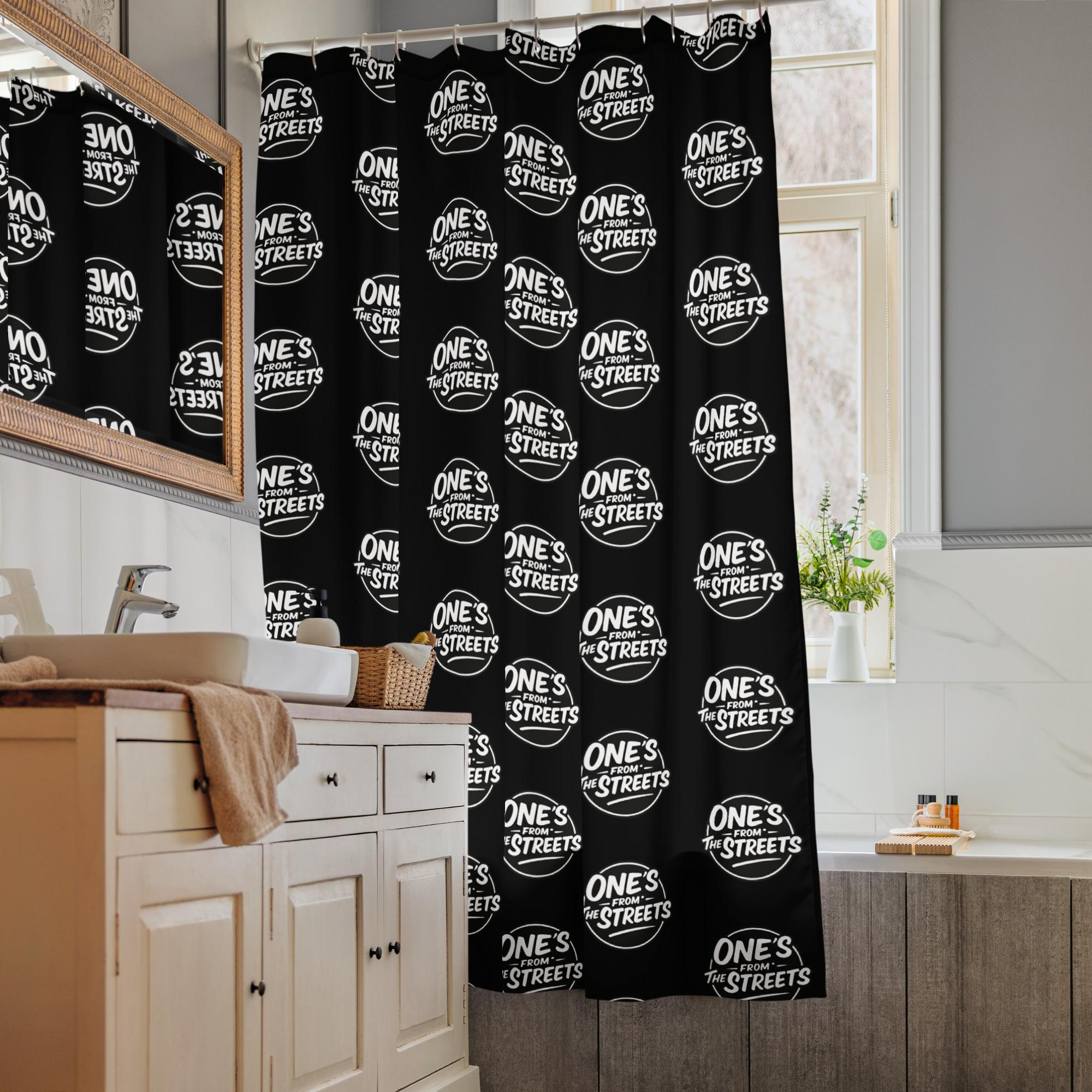 One's From The Streets: Design 02 – Shower curtain – Black & White