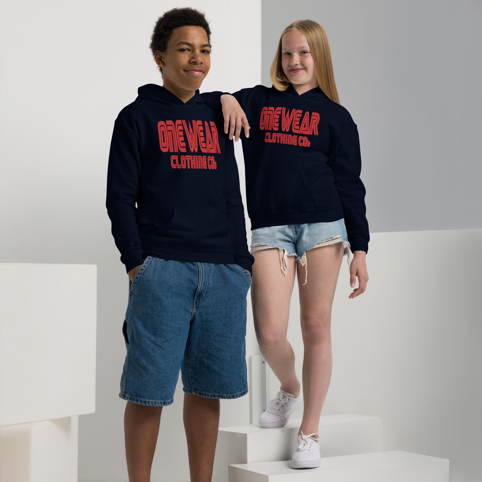 One Wear Graphic Series 30 – Youth heavy blend hoodie – Red - Image 2