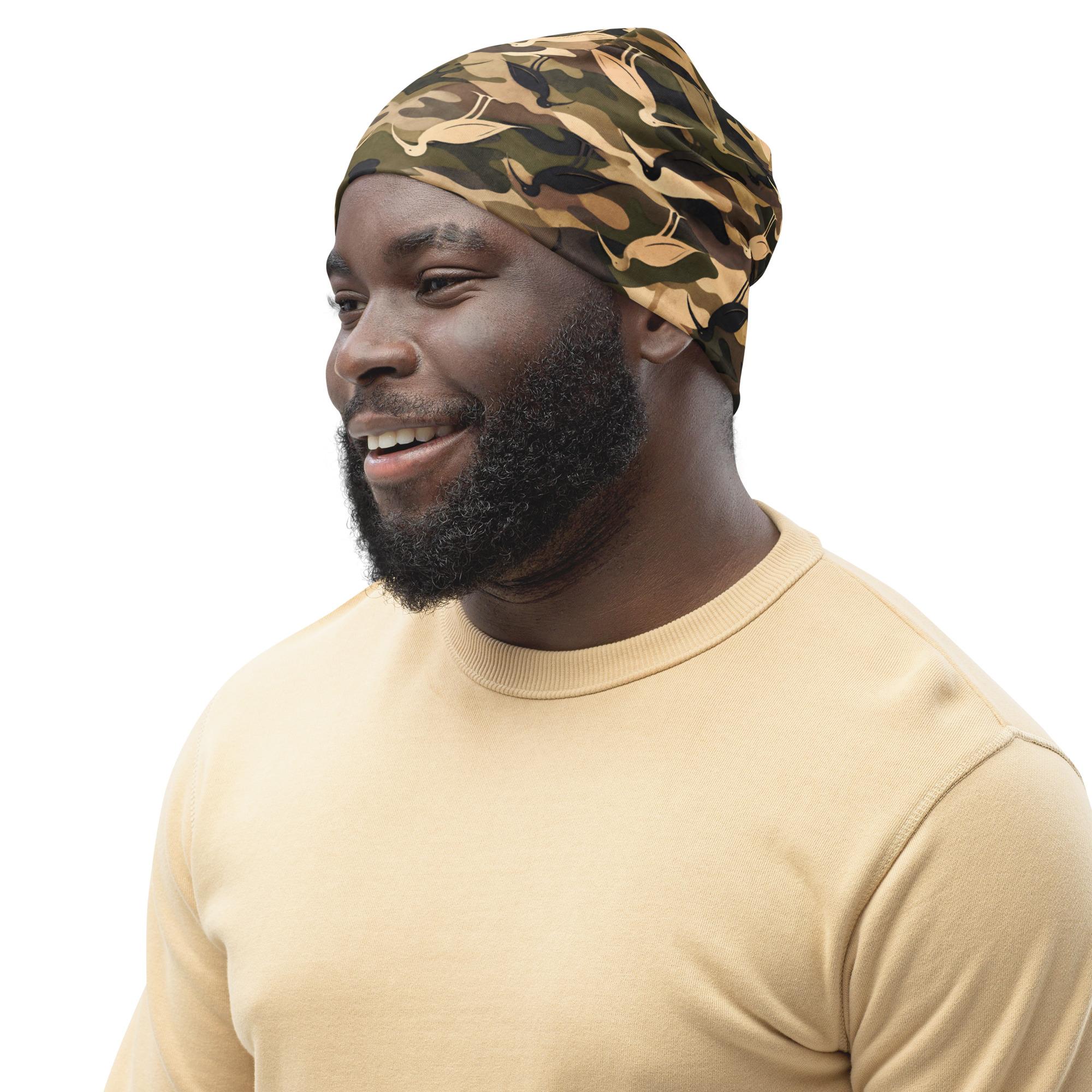 Modern Camouflage Ibis – Beanie – Olive, Khaki & Black - Image 4
